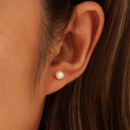 Set Colier si Cercei argint 925 placat cu aur 14K cu perle naturale [8]