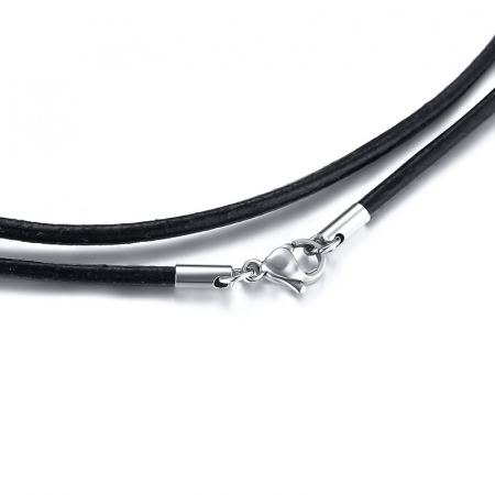 Snur sau bratara din piele cu inox 61 cm [2]