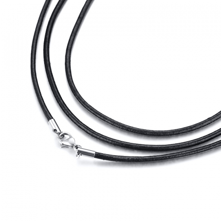 Snur sau bratara din piele cu inox 76 cm [1]