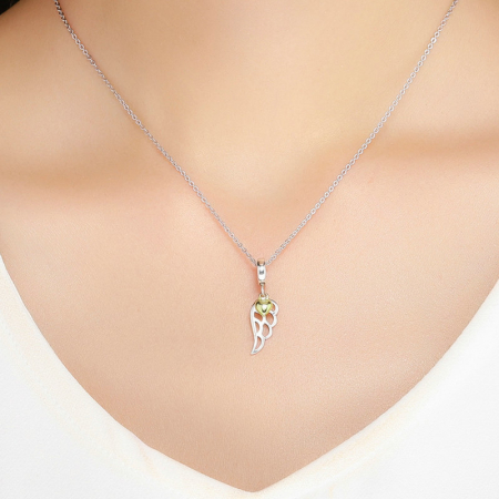 Talisman argint aripa de inger cu inimioara placat cu aur [5]