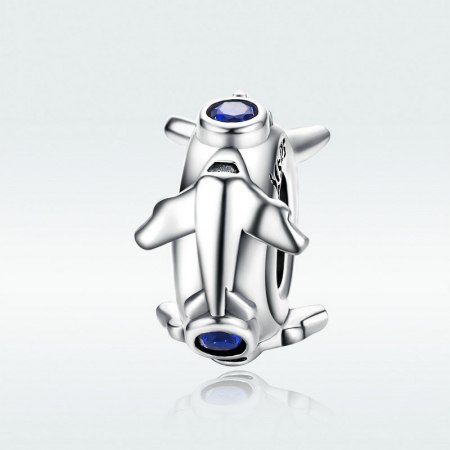 Talisman argint avion cu zirconii [4]