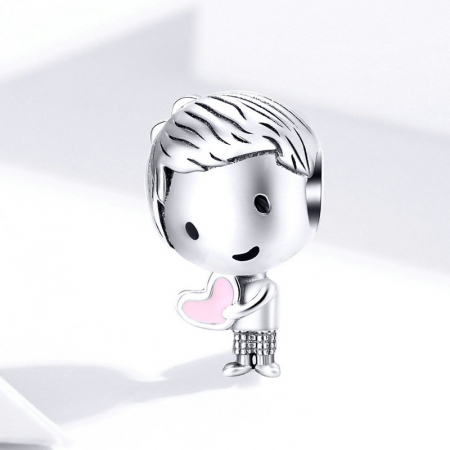 Talisman argint baitel cu inimioara [2]