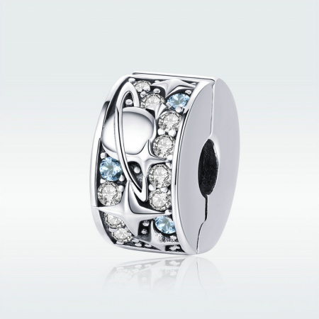 Talisman argint Clips cu planeta, luna si stele [5]