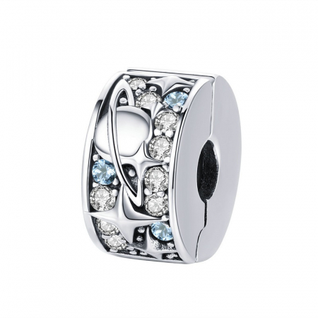 Talisman argint Clips cu planeta, luna si stele