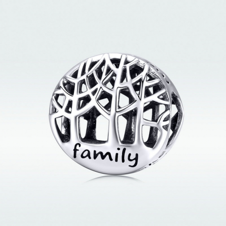 Talisman argint cu copacul vietii si mesaj Family [4]