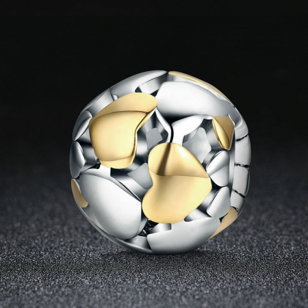 Talisman argint cu inimoare aurii si argintii placat cu rodiu si aur [1]