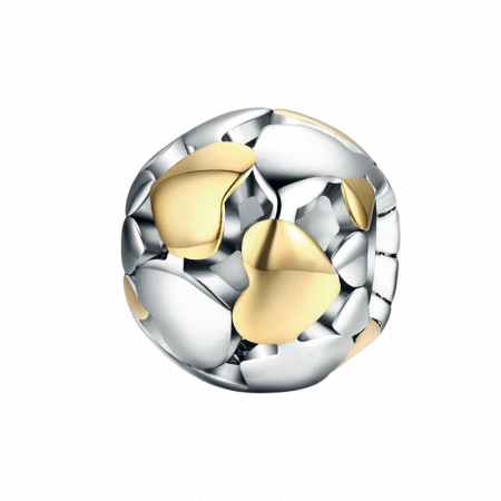 Talisman argint cu inimoare aurii si argintii placat cu rodiu si aur [0]