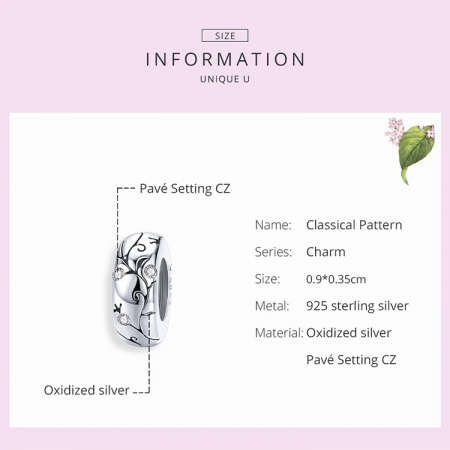 Talisman argint cu model floral si zirconii [3]