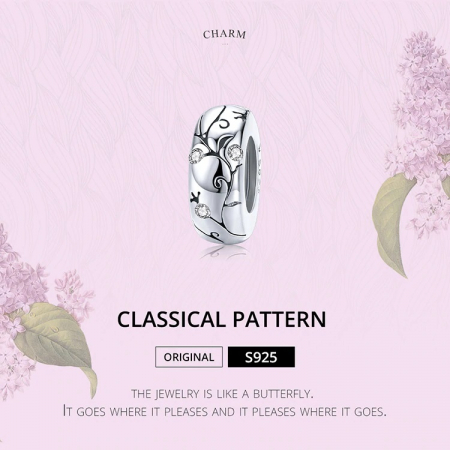 Talisman argint cu model floral si zirconii [5]