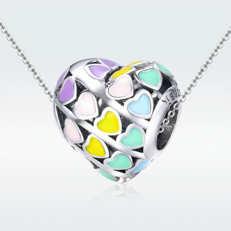 Talisman argint Curcubeu de Inimioare [6]