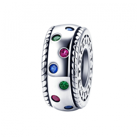 Talisman argint distantier cu zirconii colorate