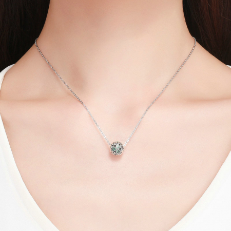 Talisman argint flori si fruze trifoi cu zirconii verzi [3]