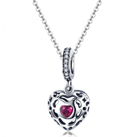 Talisman argint inima de zirconiu [4]