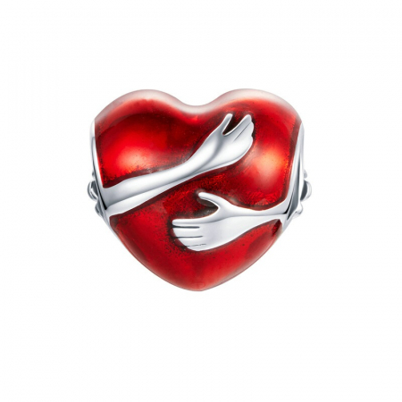 Talisman argint inima imbratisata love hug