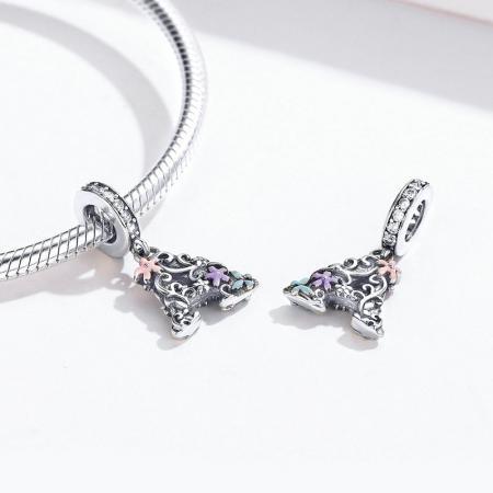 Talisman argint litera A floral [3]