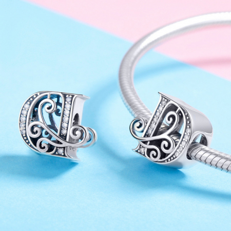 Talisman argint litera D [4]