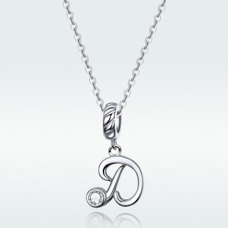 Talisman argint litera D cu zirconiu [3]