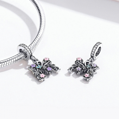 Talisman argint litera M floral [3]