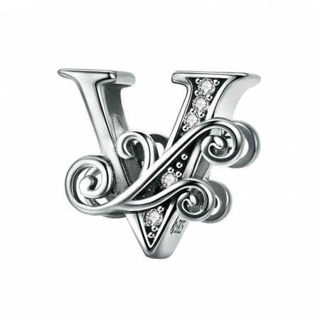 Talisman argint litera V