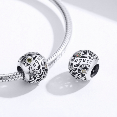 Talisman argint luna August cu zirconiu [3]