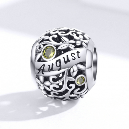 Talisman argint luna August cu zirconiu [4]