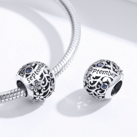 Talisman argint luna Septembrie cu zirconiu [3]