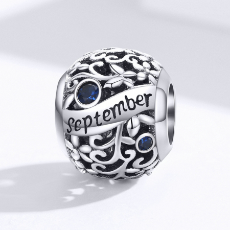 Talisman argint luna Septembrie cu zirconiu [4]
