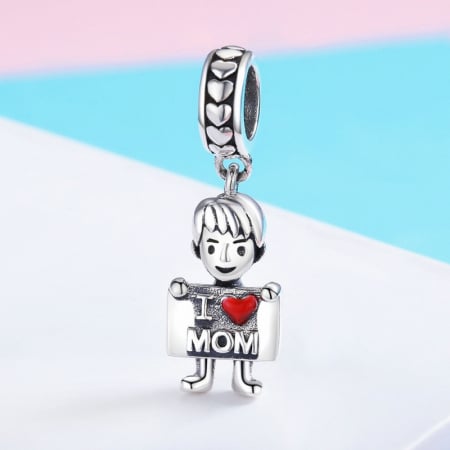 Talisman argint O iubesc pe Mama [3]