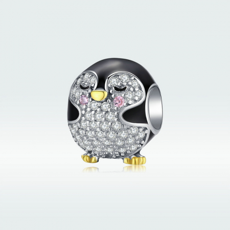 Talisman argint pui de pinguin cu cristale [4]