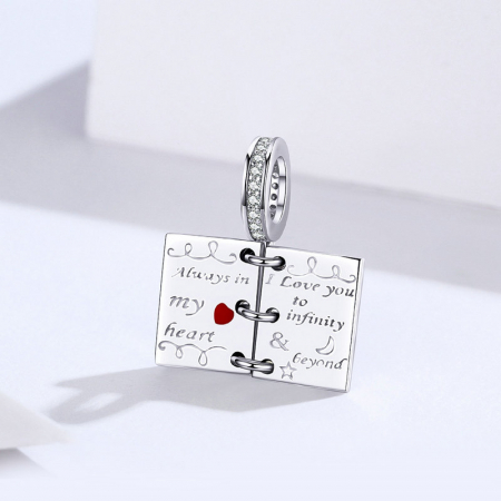 Talisman argint Scrisoare de Dragoste placat cu rodiu [2]