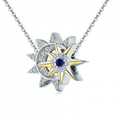 Talisman argint soarele si luna placat cu rodiu si aur [6]