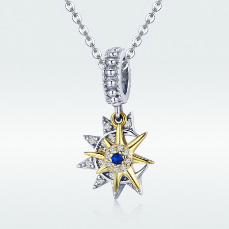 Talisman argint soarele si luna placat cu rodiu si aur [2]