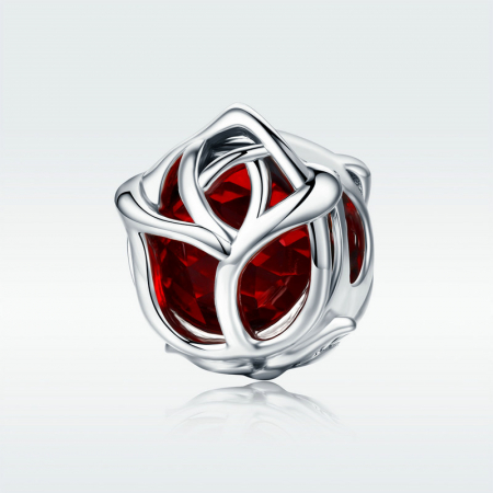 Talisman argint Trandafir Rosu [1]