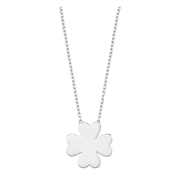 Colier argint 925 rodiat cu frunza de trifoi - Be Lucky CTU0046