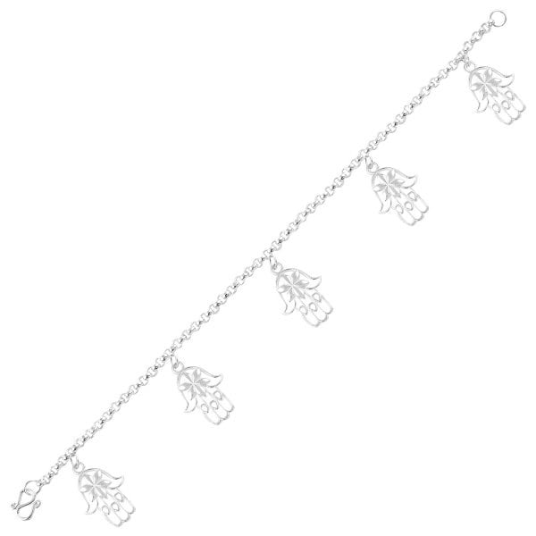 Bratara argint cu pandant Hamsa