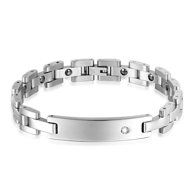 Bratara Unisex din inox 10 mm, cu zirconiu