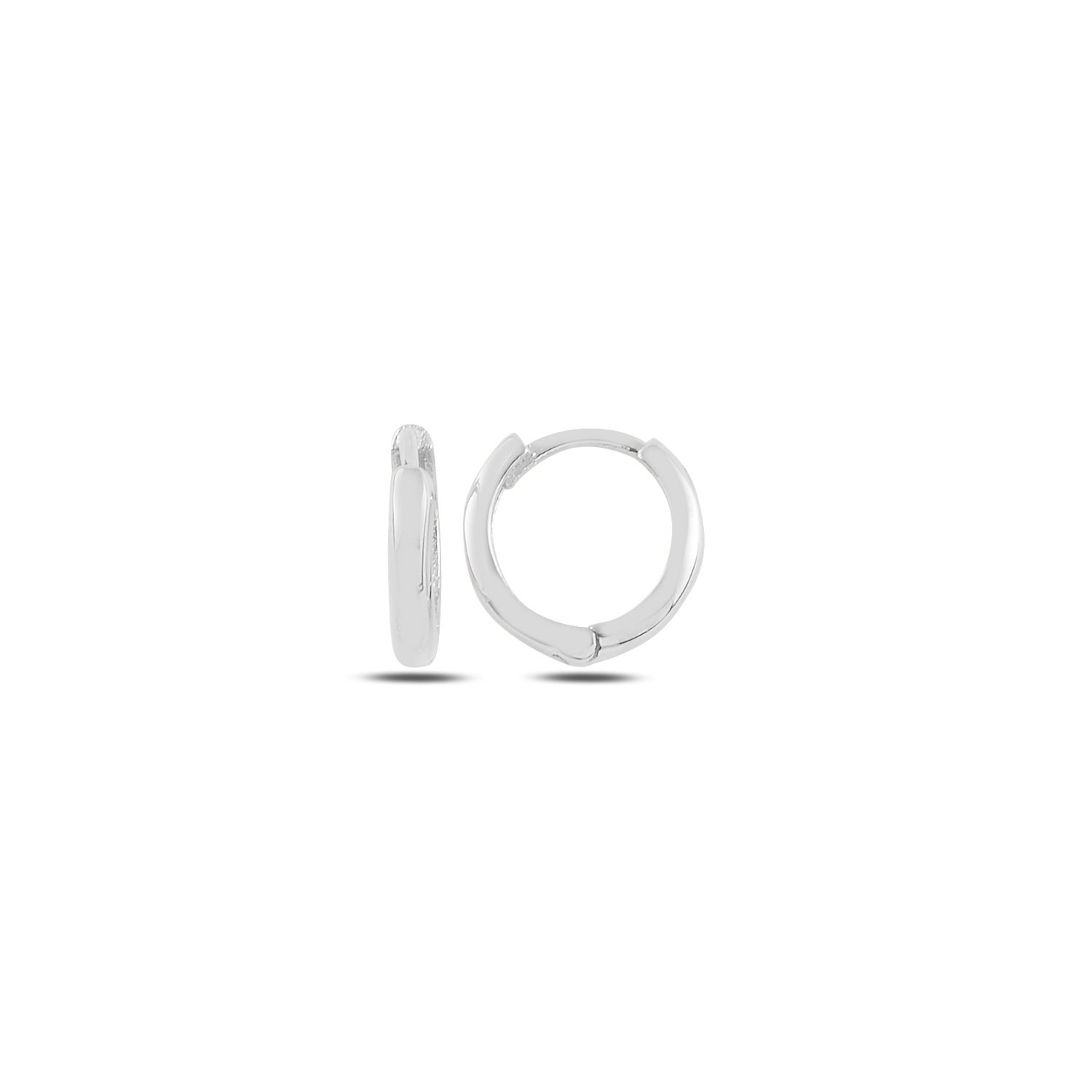 Cercei argint rotunzi 13 mm placati cu rodiu