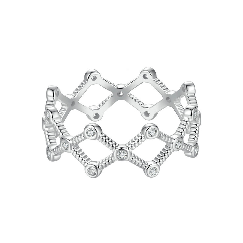 Inel argint cu romburi 17,3 mm (7 US), 54,5 mm (7 US)