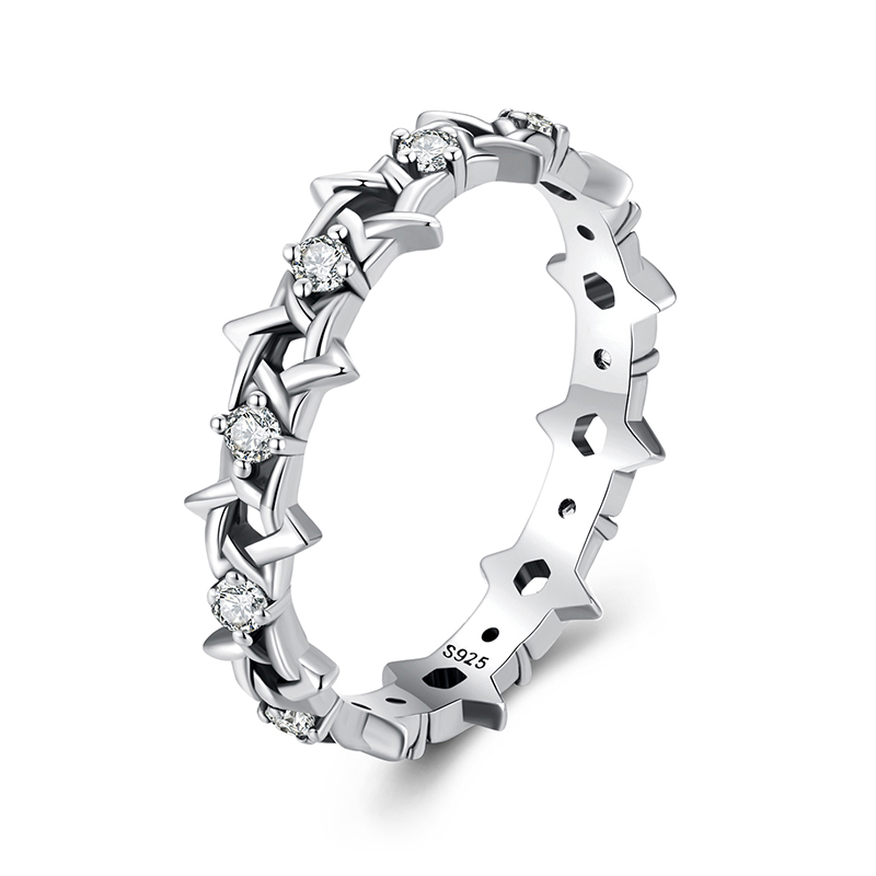 Inel argint cu Steaua lui David si zirconii 18,2 mm (8 US), 57 mm (8 US)