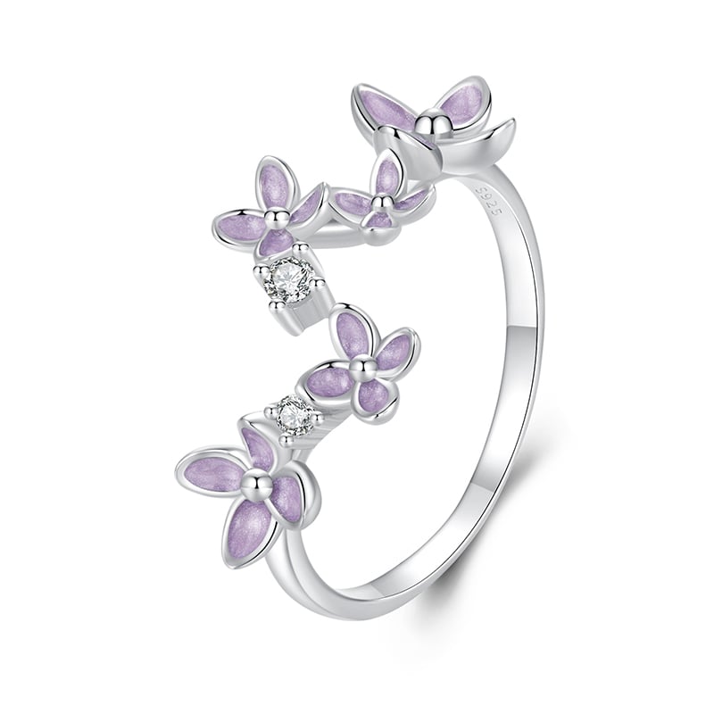 Inel argint Flori de Liliac reglabil, reglabila