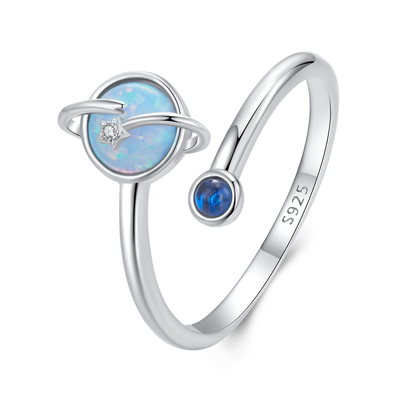 Inel argint Planeta si Opal reglabil, reglabila