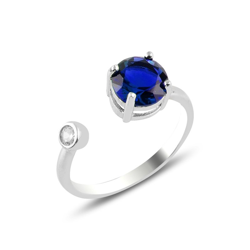 Inel argint reglabil cu zirconiu Albastru reglabil, Reglabil, 53 mm, 16.9 mm