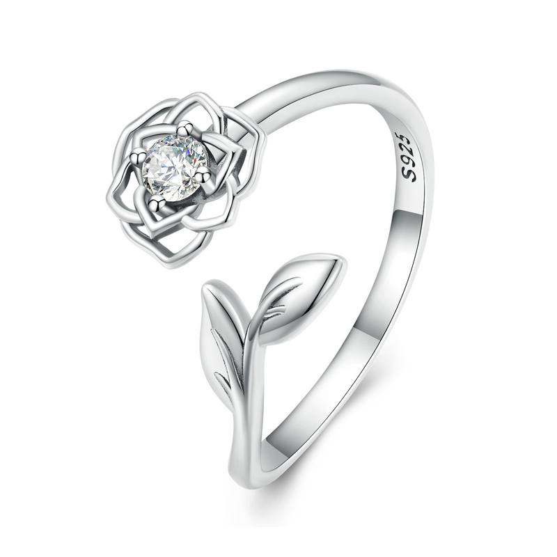 Inel argint reglabil floare de lotus