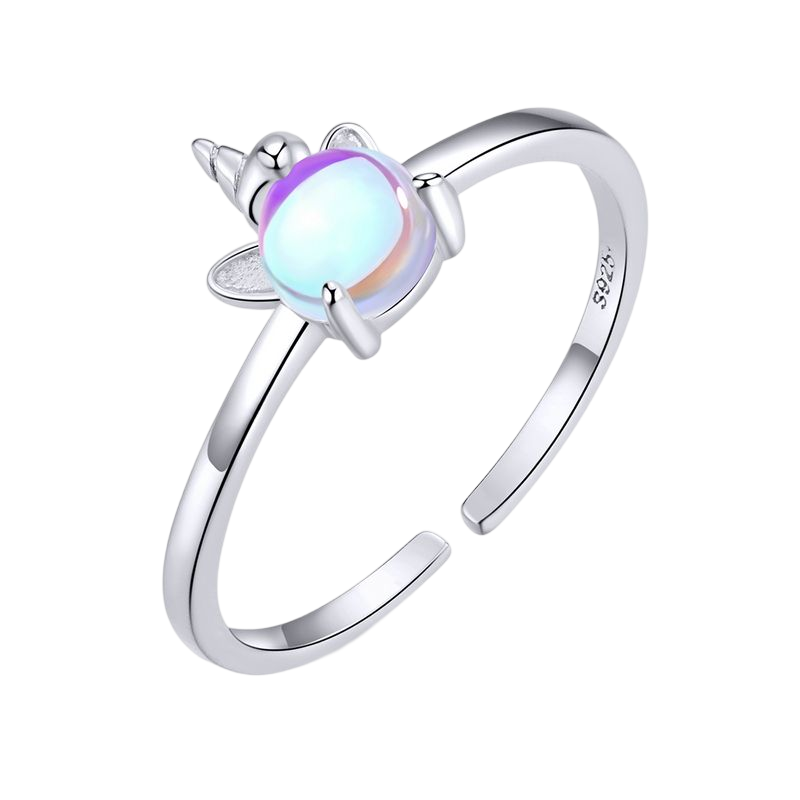 Inel argint Unicorn cu piatra lunii reglabil, reglabila, 53 mm, 16.9 mm