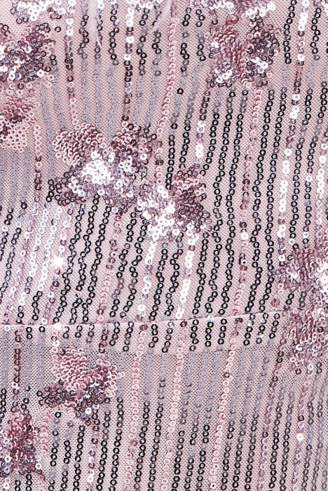 Rochie de banchet, din dantela brodata si paiete, lungime midi pana la genunchi, cu corset si pene, cod 3783 [5]