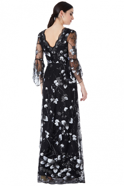 rochie de ocazie sau seara din mesh brodat [3]