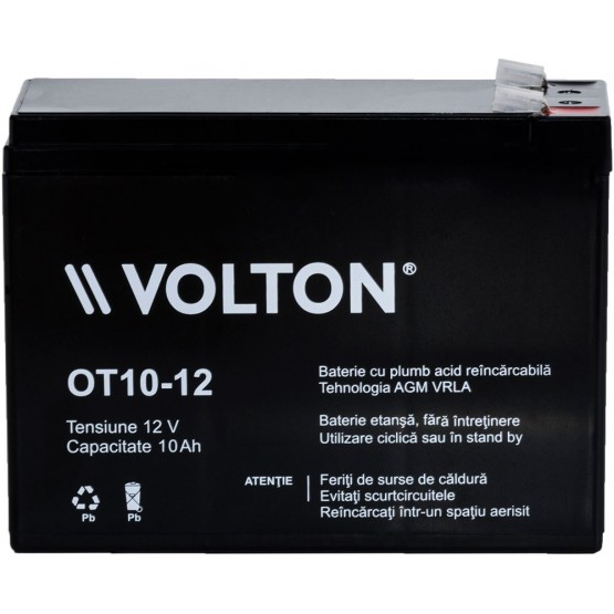 Acumulator stationar plumb acid VOLTON 12V 10Ah AGM VRLA [2]