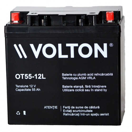 Acumulator stationar plumb acid VOLTON 12V 55Ah AGM VRLA [2]