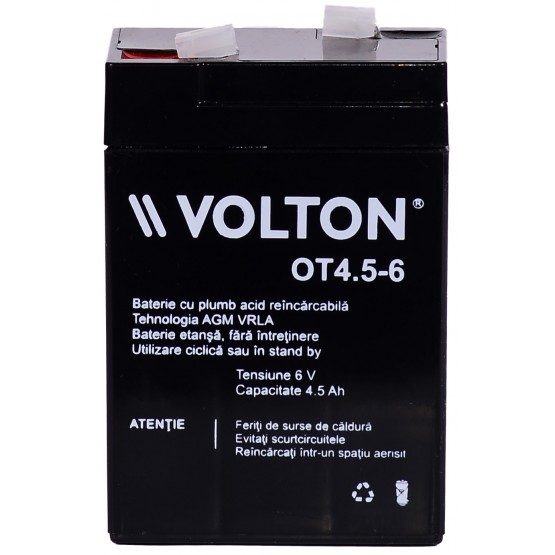 Acumulator stationar plumb acid VOLTON 6V 4.5Ah AGM VRLA [2]