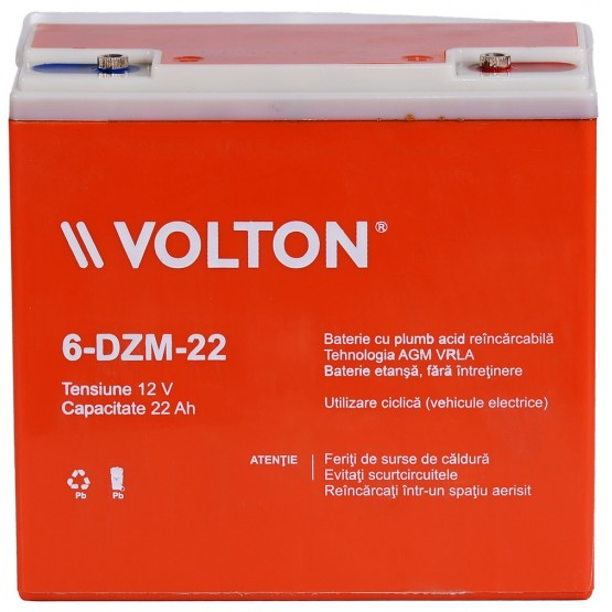 Acumulator stationar plumb acid VOLTON 12V 22Ah AGM VRLA Deep Cycle [2]